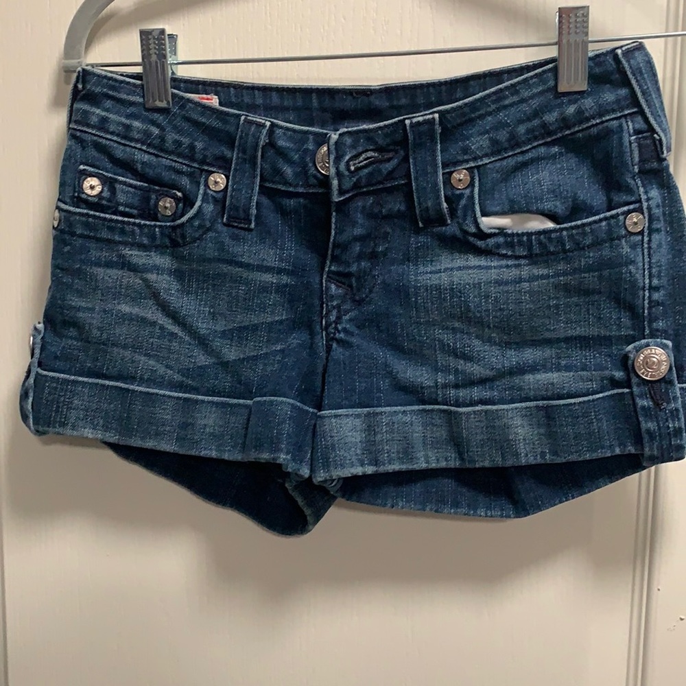 True religion denim shorts